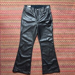 NEW GAP 70s FLARE HIGH RISE VEGAN LEATHER JEANS